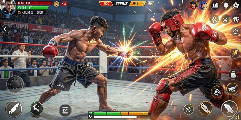 Tampilan gameplay seru dalam aksi pertempuran yang mendebarkan.