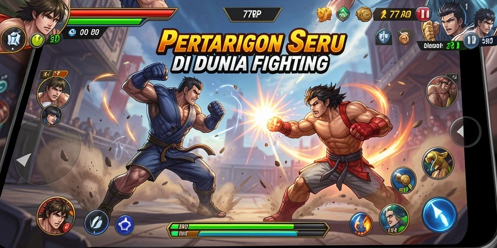 Tampilan gameplay yang menarik dengan pertarungan seru di 77RP.