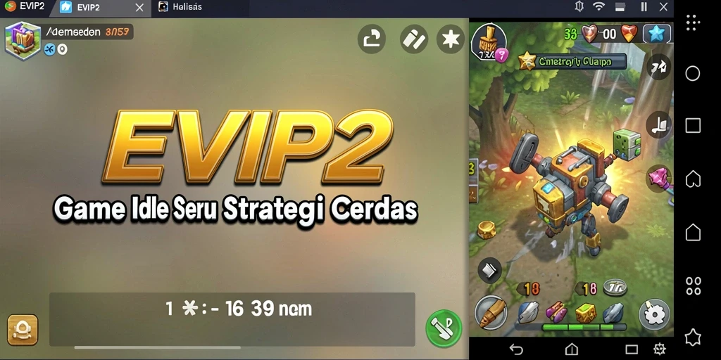 Screenshot utama EVIP2 menampilkan gameplay Idle yang menarik dan interaktif.