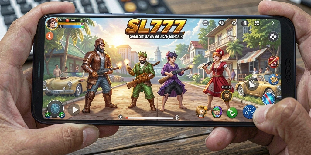 Screenshot utama SL777 menampilkan pemain yang menikmati gameplay simulasi.